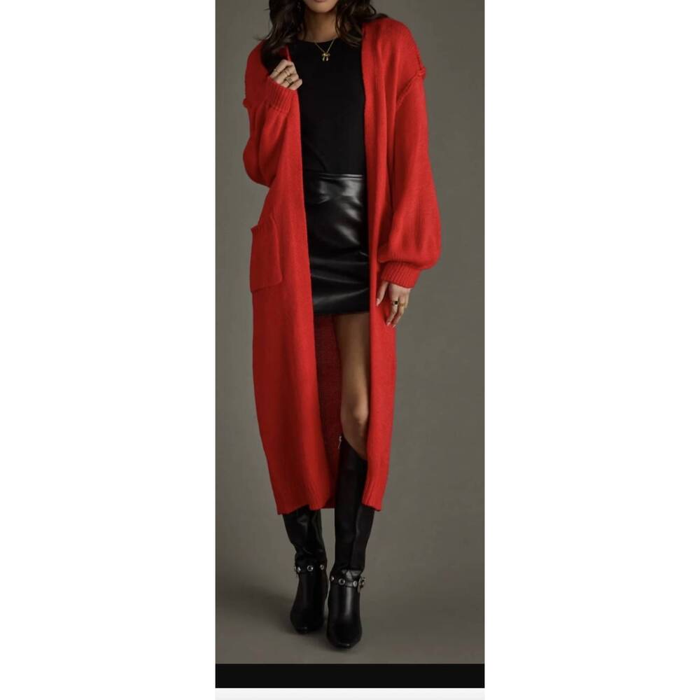 NEW PANACHE duster cardigan in red